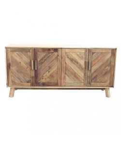 Cosma Credenza Vintage 4 Ante in Legno di Pino Marrone 180x85 cm