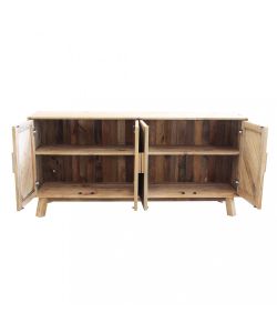 Cosma Credenza Vintage 4 Ante in Legno di Pino Marrone 180x85 cm