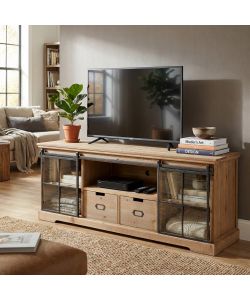 Cosma Mobile Dorian in Legno e Acciaio Marrone 160x45,5x60 cm