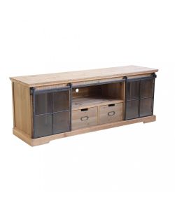 Cosma Mobile Dorian in Legno e Acciaio Marrone 160x45,5x60 cm
