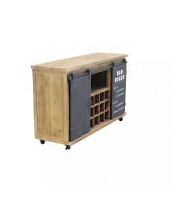 Cosma Mobile in Legno Edmond Marrone 123x41x74 cm con 2 Ante Scorrevoli