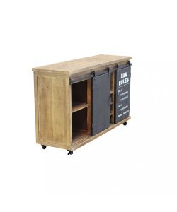 Cosma Mobile in Legno Edmond Marrone 123x41x74 cm con 2 Ante Scorrevoli