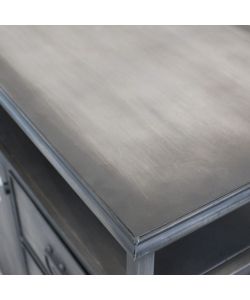 Cosma Mobile Soggiorno in Ferro Antracite 132,5x37,5x82 cm con 6 Cassetti e 2 Ante