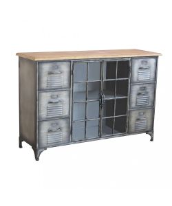 Cosma Mobile Soggiorno in Legno e Acciaio 124,5x40,5x83 cm Antracite