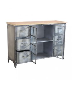 Cosma Mobile Soggiorno in Legno e Acciaio 124,5x40,5x83 cm Antracite