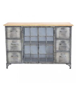 Cosma Mobile Soggiorno in Legno e Acciaio 124,5x40,5x83 cm Antracite