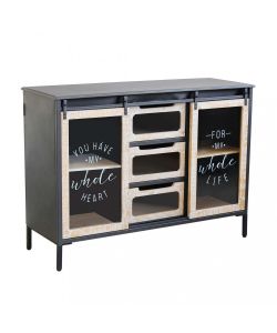 Cosma Mobile Florent in Ferro Antracite 2 Ante 3 Cassetti 108,5x38,5x79