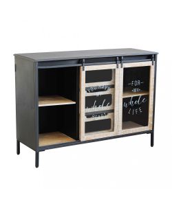 Cosma Mobile Florent in Ferro Antracite 2 Ante 3 Cassetti 108,5x38,5x79