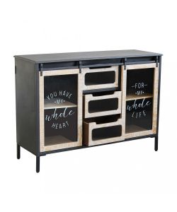 Cosma Mobile Florent in Ferro Antracite 2 Ante 3 Cassetti 108,5x38,5x79