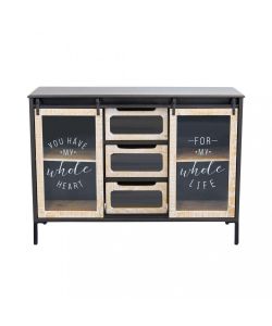 Cosma Mobile Florent in Ferro Antracite 2 Ante 3 Cassetti 108,5x38,5x79