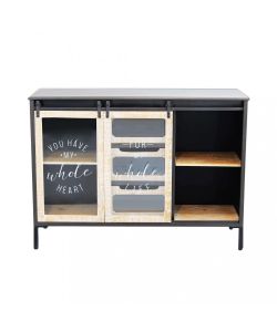Cosma Mobile Florent in Ferro Antracite 2 Ante 3 Cassetti 108,5x38,5x79