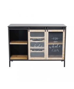 Cosma Mobile Florent in Ferro Antracite 2 Ante 3 Cassetti 108,5x38,5x79