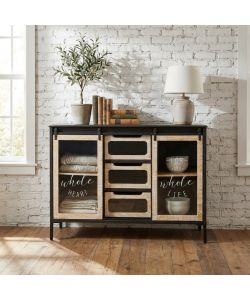 Cosma Mobile Florent in Ferro Antracite 2 Ante 3 Cassetti 108,5x38,5x79