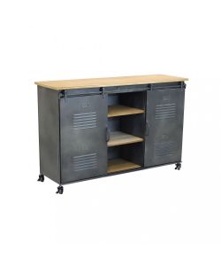 Cosma Mobile Gabriel in Ferro Marrone e Grigio 116x40x77 cm Industrial