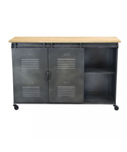 Cosma Mobile Gabriel in Ferro Marrone e Grigio 116x40x77 cm Industrial