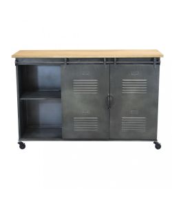 Cosma Mobile Gabriel in Ferro Marrone e Grigio 116x40x77 cm Industrial