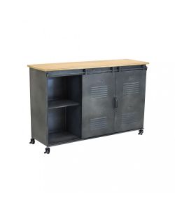 Cosma Mobile Gabriel in Ferro Marrone e Grigio 116x40x77 cm Industrial