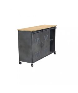Cosma Mobile Gabriel in Ferro Marrone e Grigio 116x40x77 cm Industrial