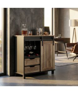Cosma Mobile Yvan in Legno e Ferro Marrone 80x40x82 cm con Cassetti