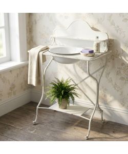 Cosma Catino in Ferro Bianco con Struttura Industrial 69x42x103,5 cm