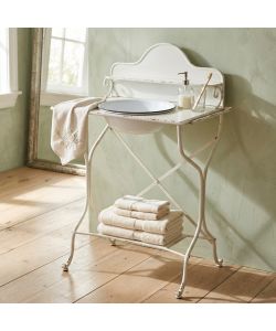 Cosma Catino in Ferro Bianco con Struttura Industrial 69x42x103,5 cm