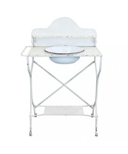 Cosma Catino in Ferro Bianco con Struttura Industrial 69x42x103,5 cm
