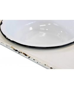 Cosma Catino in Ferro Bianco con Struttura Industrial 69x42x103,5 cm