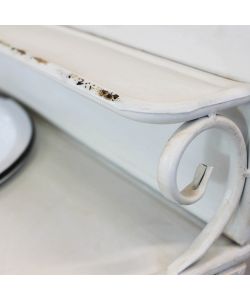 Cosma Catino in Ferro Bianco con Struttura Industrial 69x42x103,5 cm