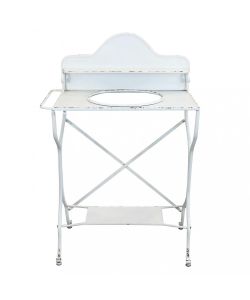 Cosma Catino in Ferro Bianco con Struttura Industrial 69x42x103,5 cm