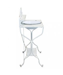 Cosma Catino in Ferro Bianco con Struttura Industrial 69x42x103,5 cm