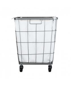 Cosma Porta Biancheria Ferro e Stoffa Bianco 48x35,5x44 cm Stile Industrial