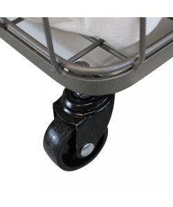 Cosma Porta Biancheria Ferro e Stoffa Bianco 48x35,5x44 cm Stile Industrial