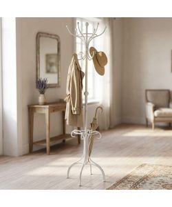 Cosma Appendiabiti in Ferro Bianco 48x42x191,5 cm Moderno