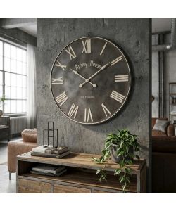 Cosma Orologio da Parete Vintage in Ferro Grigio 92x5x97,5 cm