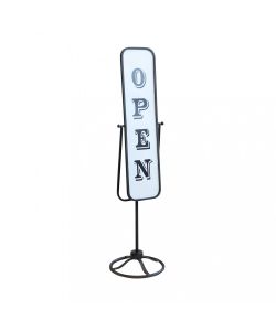 Cosma Cartello Lazare in Ferro Open/Closed Vintage Bianco 30x30 cm