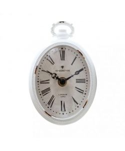 Cosma Orologio Da Parete Olivier Bianco Vintage in Acciaio 9,8x4,5 cm