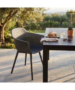 Cosma Poltrona Vannes Taupe in Plastica con Braccioli 49x48,5x81,5 cm