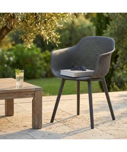 Cosma Poltrona Vannes Taupe in Plastica con Braccioli 49x48,5x81,5 cm