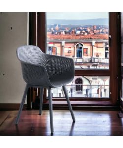 Cosma Poltrona Vannes Taupe in Plastica con Braccioli 49x48,5x81,5 cm