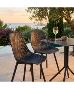 Cosma Sedia Vichy Antracite in Plastica per Interno ed Esterno 55x46,5x85