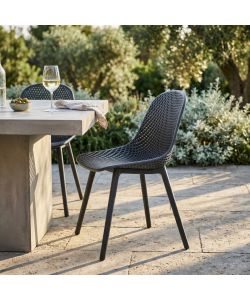 Cosma Sedia Vichy Antracite in Plastica per Interno ed Esterno 55x46,5x85