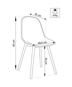 Cosma Sedia Vichy Antracite in Plastica per Interno ed Esterno 55x46,5x85