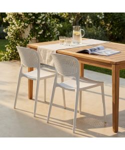 Cosma Sedia Mets Bianca in Polipropilene per Interno ed Esterno 56x46x80