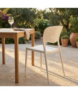 Cosma Sedia Mets Bianca in Polipropilene per Interno ed Esterno 56x46x80