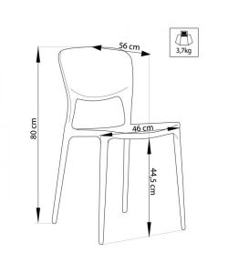 Cosma Sedia Mets Bianca in Polipropilene per Interno ed Esterno 56x46x80