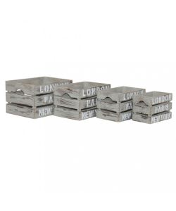 Cosma Set 4 Cassette in Legno Grigio Paulownia