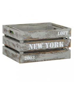 Cosma Set 3 Cassette Legno Paulownia Grigio 40x31x22 cm