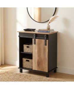 Cosma Mobile Soggiorno Basso 1 Anta Scorrevole Legno e Ferro 60x40cm