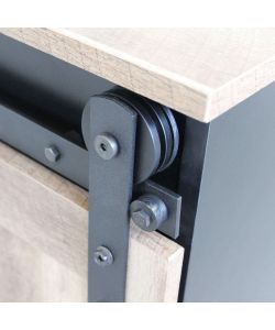 Cosma Mobile Soggiorno Basso 1 Anta Scorrevole Legno e Ferro 60x40cm