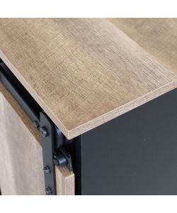 Cosma Mobile Soggiorno Basso 1 Anta Scorrevole Legno e Ferro 60x40cm